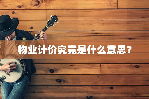 物业计价究竟是什么意思？