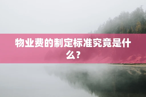 物业费的制定标准究竟是什么？