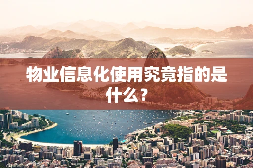 物业信息化使用究竟指的是什么？