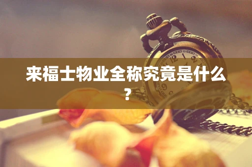 来福士物业全称究竟是什么？