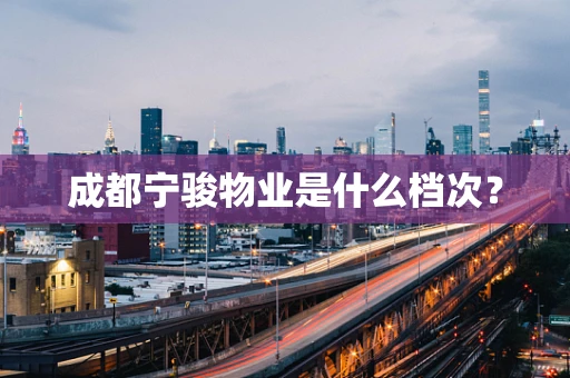 成都宁骏物业是什么档次？