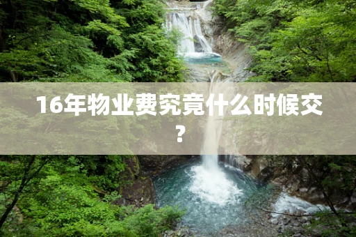 16年物业费究竟什么时候交？
