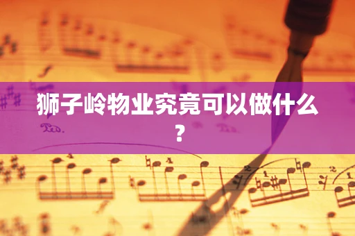 狮子岭物业究竟可以做什么？
