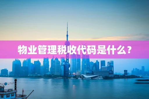 物业管理税收代码是什么？