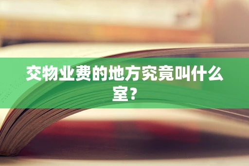 交物业费的地方究竟叫什么室？
