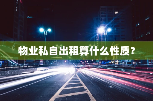 物业私自出租算什么性质？