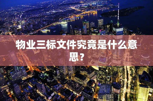 物业三标文件究竟是什么意思？
