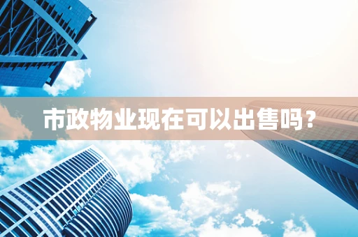 市政物业现在可以出售吗？