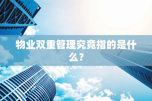 物业双重管理究竟指的是什么？