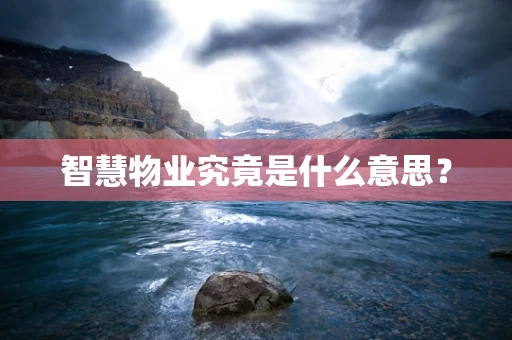 智慧物业究竟是什么意思？