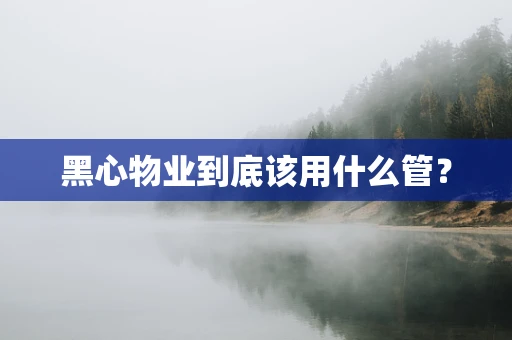 黑心物业到底该用什么管？