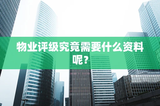 物业评级究竟需要什么资料呢？